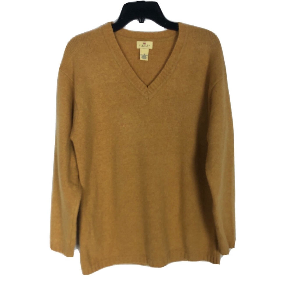 Limited America Pullover‎ V Neck Sweater - Tan Lambs Wool Blend Size S